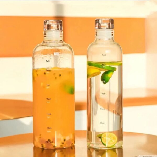 Newest Water Cup Sport Water Bottle With Time Scale Couple Plastic Portable Water Container Anti-drop Outdoor Water Bottle - Image 3