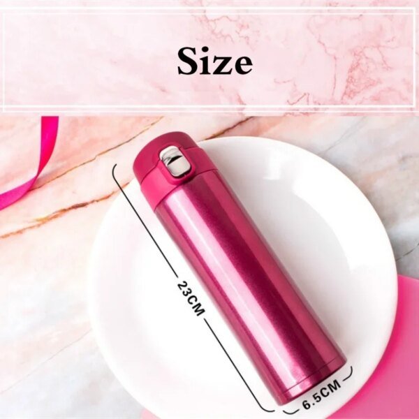 500ML Stainless Steel Bouncing Cover Vacuum Flask Thermos Cup Coffee Tea Milk Thermo Bottle - Image 5