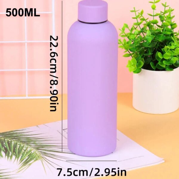 500/750ML Small Mouth Thermos Cup, Outdoor Stainless Steel Bottle, Rubber Paint Sports Kettle, Thickened Double Water Cup - Image 3