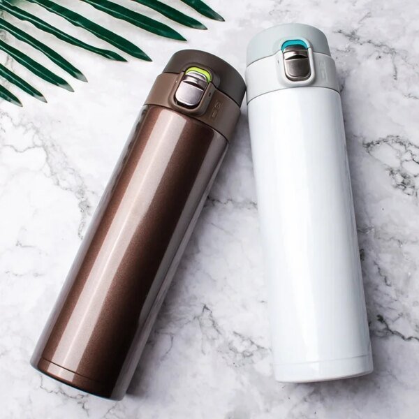 500ML Stainless Steel Bouncing Cover Vacuum Flask Thermos Cup Coffee Tea Milk Thermo Bottle - Image 2