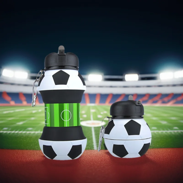 Kids Fold Outdoor Sports Water Cups Basketball/Football Bottle,Student Leakproof Portable Kids Water Bottle,Can Hang Backpack - Image 2