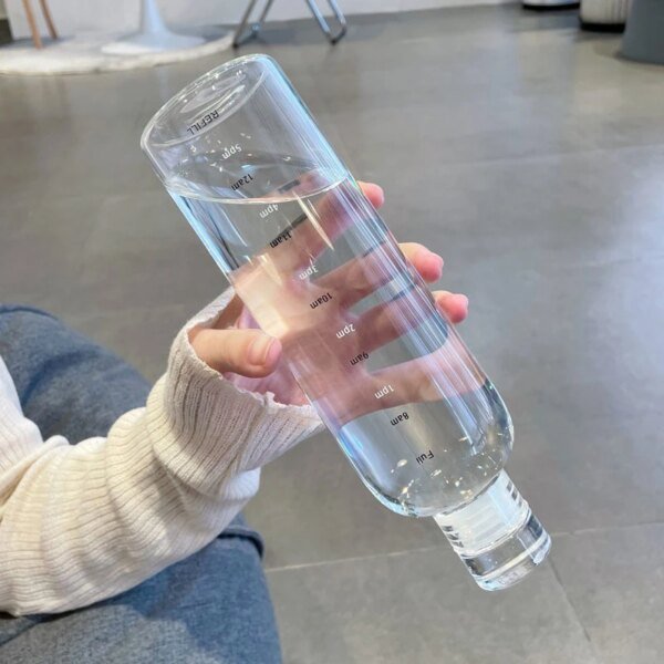 Newest Water Cup Sport Water Bottle With Time Scale Couple Plastic Portable Water Container Anti-drop Outdoor Water Bottle - Image 6