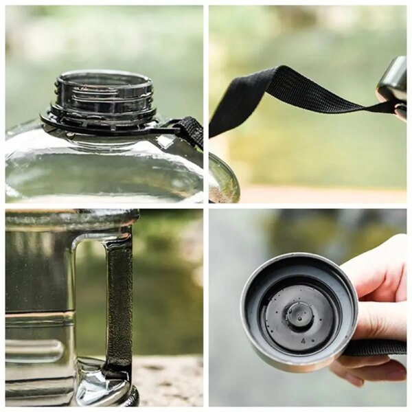 2L PETG Large Capacity Water Bottle Training Sports Workout Drink Bottle Shaker Bottle With Handle Outdoor Gym Gallon Bottle - Image 3