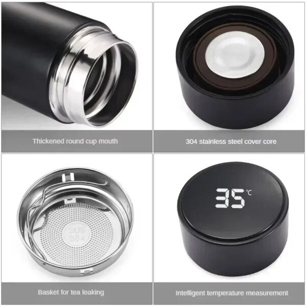 500Ml Thermos Bottle Smart Cup Digital With Temperature Display 304 Stainless Steel Vacuum Insulated Intelligent Coffee Cup - Image 6