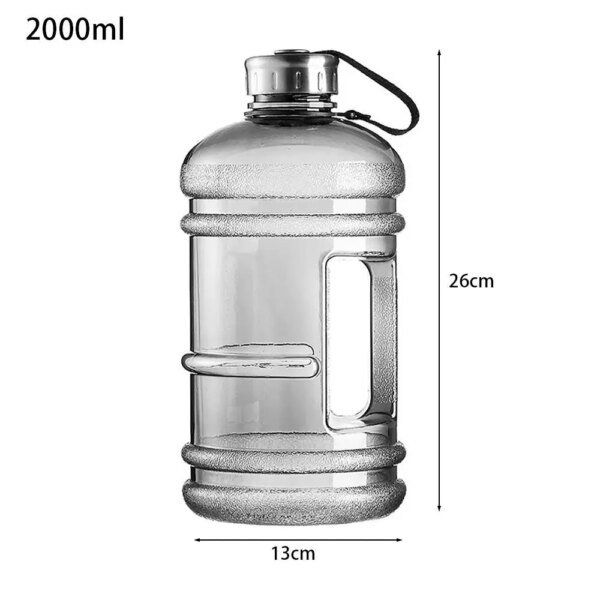 2L PETG Large Capacity Water Bottle Training Sports Workout Drink Bottle Shaker Bottle With Handle Outdoor Gym Gallon Bottle