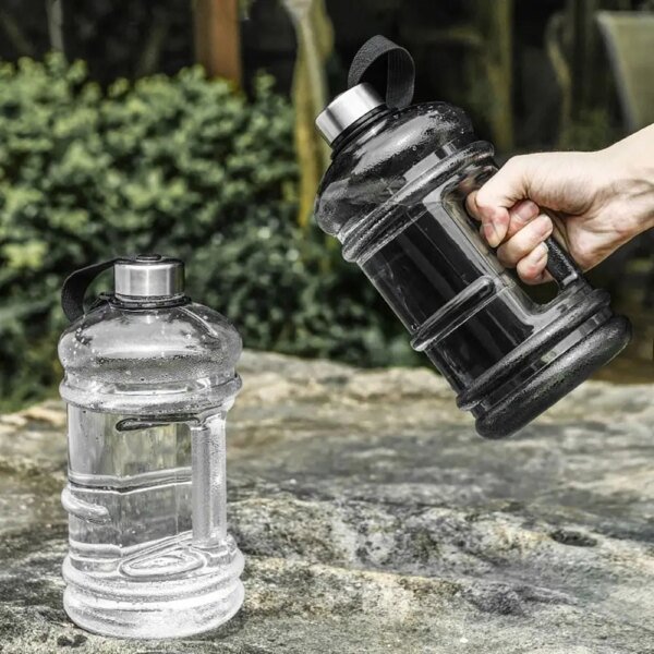 2L PETG Large Capacity Water Bottle Training Sports Workout Drink Bottle Shaker Bottle With Handle Outdoor Gym Gallon Bottle - Image 2
